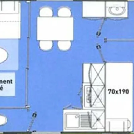 Kemp Mobil-home Avec Terrasse A Pour 3 Pers. - Api-1-52-605